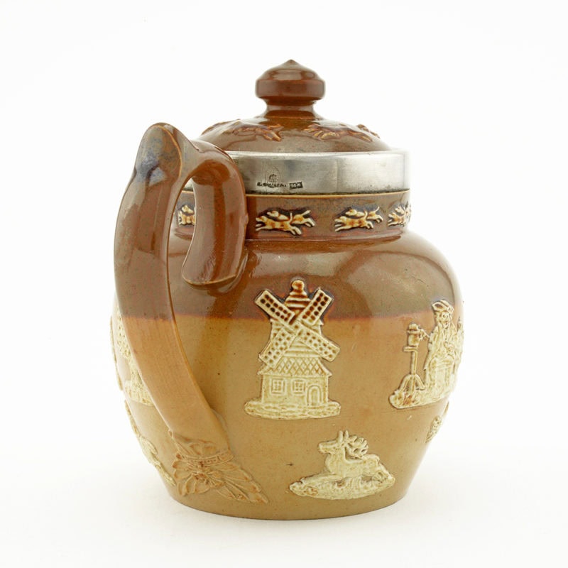 A Fabergé silver-mounted Doulton Lambeth teapot - Image 4