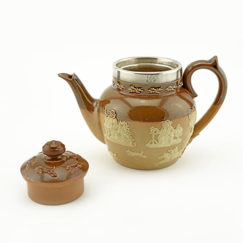 A Fabergé silver-mounted Doulton Lambeth teapot - Image 5