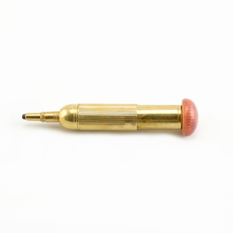 Russian diamond-set gold & guilloché enamel retractable pencil - Image 6