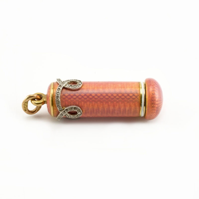 Russian diamond-set gold & guilloché enamel retractable pencil - Image 2