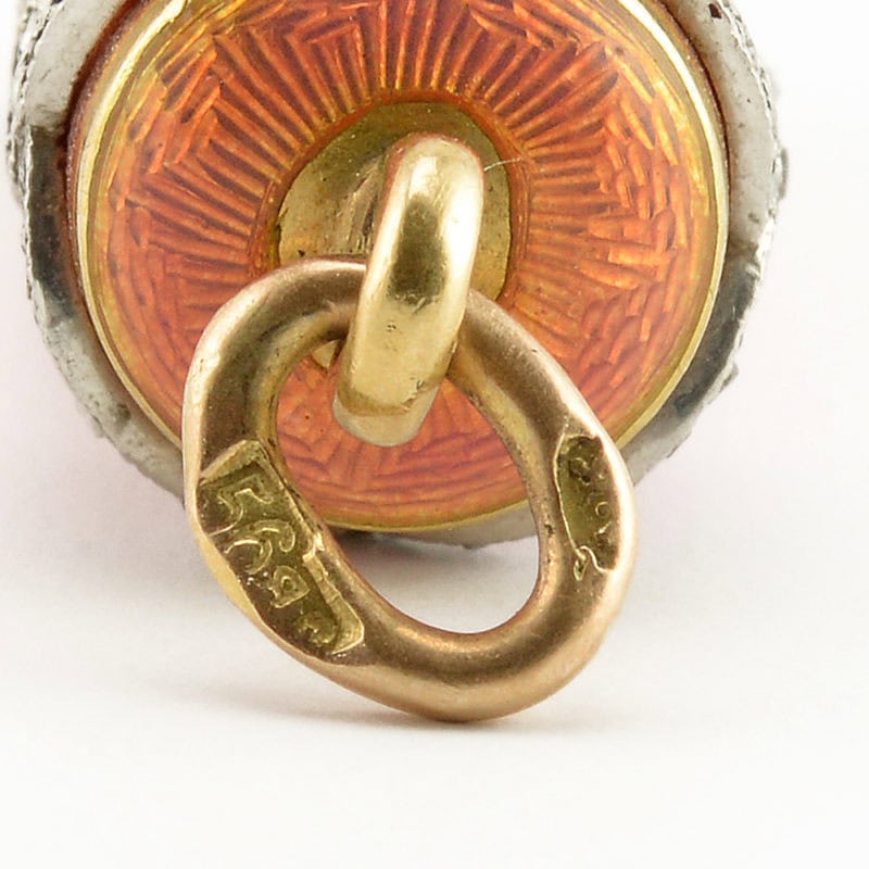 Russian diamond-set gold & guilloché enamel retractable pencil - Image 7