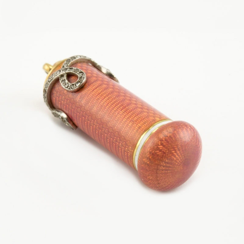 Russian diamond-set gold & guilloché enamel retractable pencil - Image 3