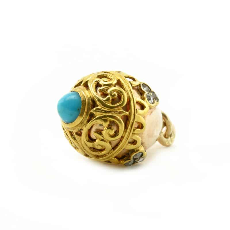 Antique Russian 56 gold miniature pendant egg - Image 3