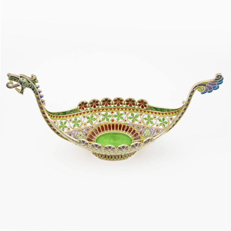 A Marius Hammer plique-à-jour enamel Viking boat - Image 4