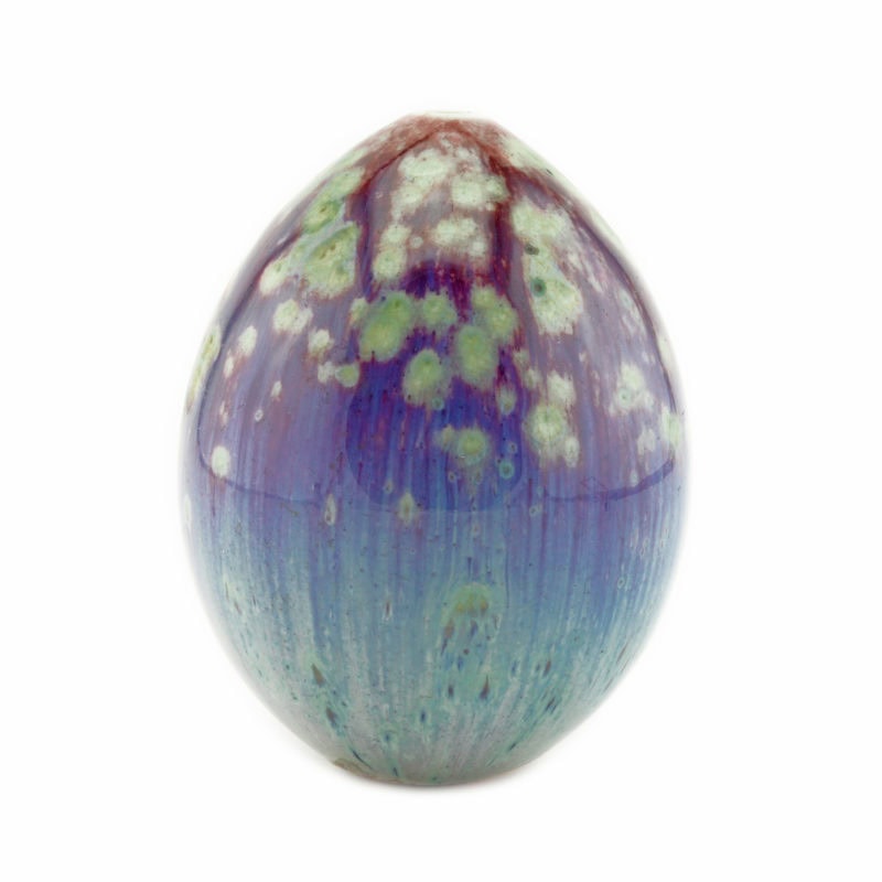 A Russian Imperial Porcelain Factory Easter egg with oxblood glaze