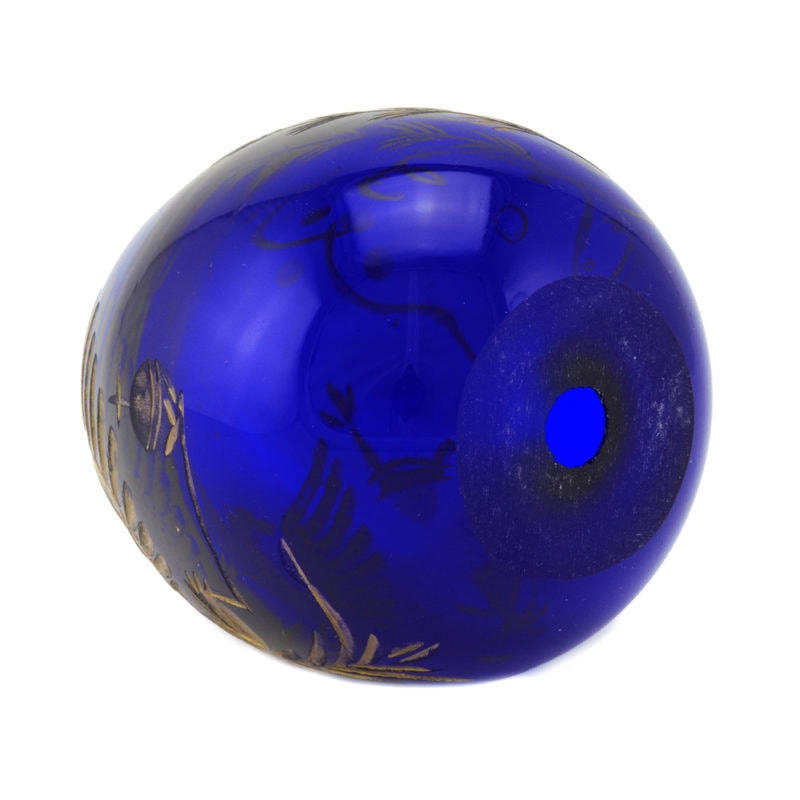 Russian Imperial cobalt blue glass Easter egg - Image 4