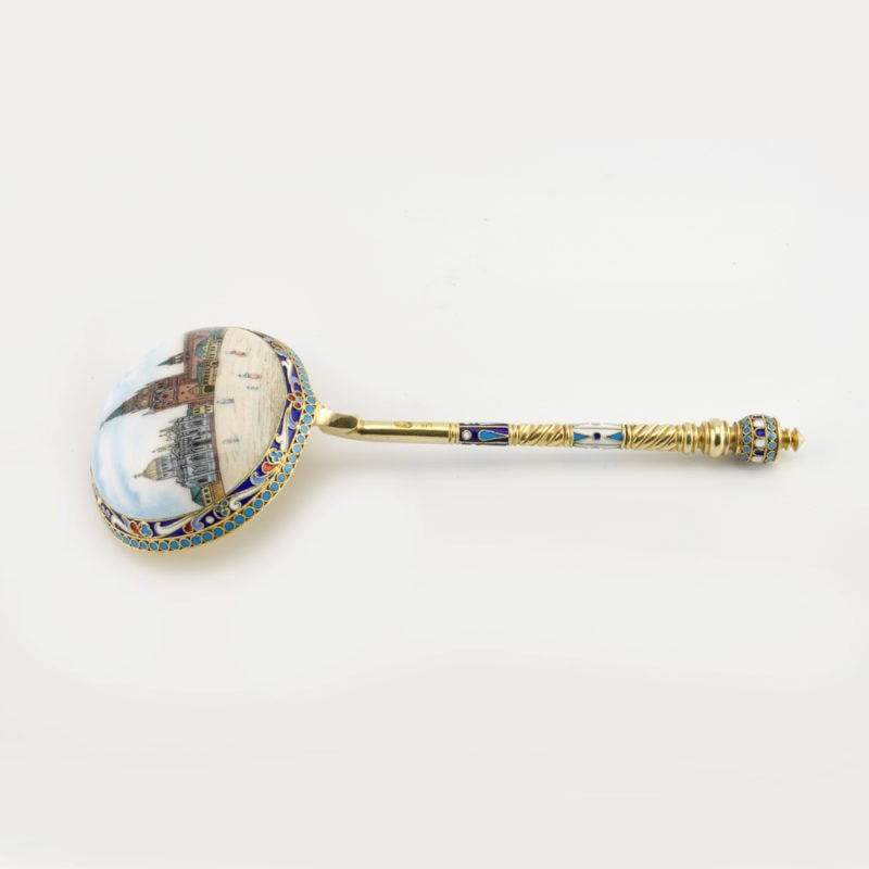 Ivan Saltykov pictorial & cloisonné enamel spoon - Image 2