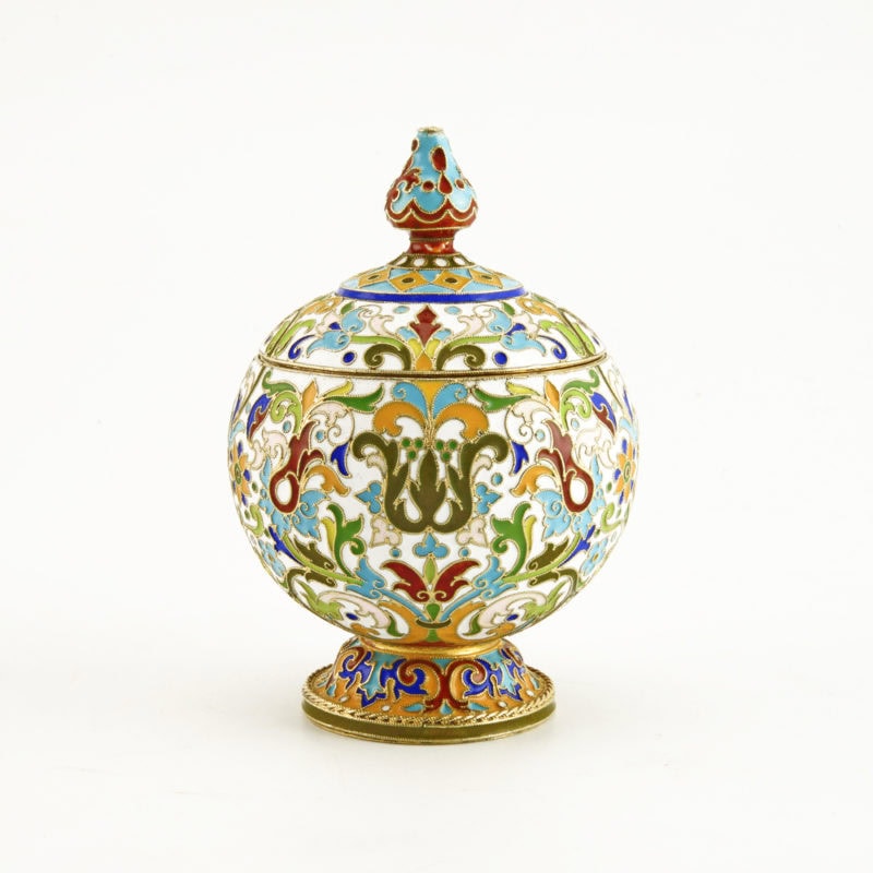 A Feodor Rückert cloisonné enamel covered jar - Image 2