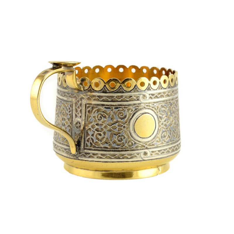 Russian silver & niello tea glass holder - Image 3