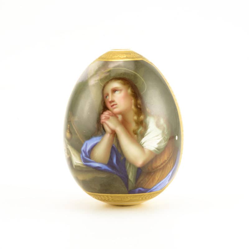 Russian Imperial porcelain Easter egg with the penitent Magdalene