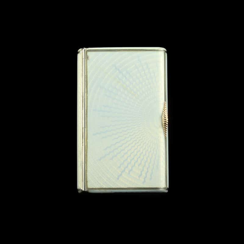 A Russian Gilded Silver and Guilloche Enamel Cigarette Case, Workmaster Ivan Britzin