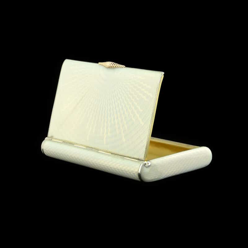 A Russian Gilded Silver and Guilloche Enamel Cigarette Case, Workmaster Ivan Britzin - Image 5