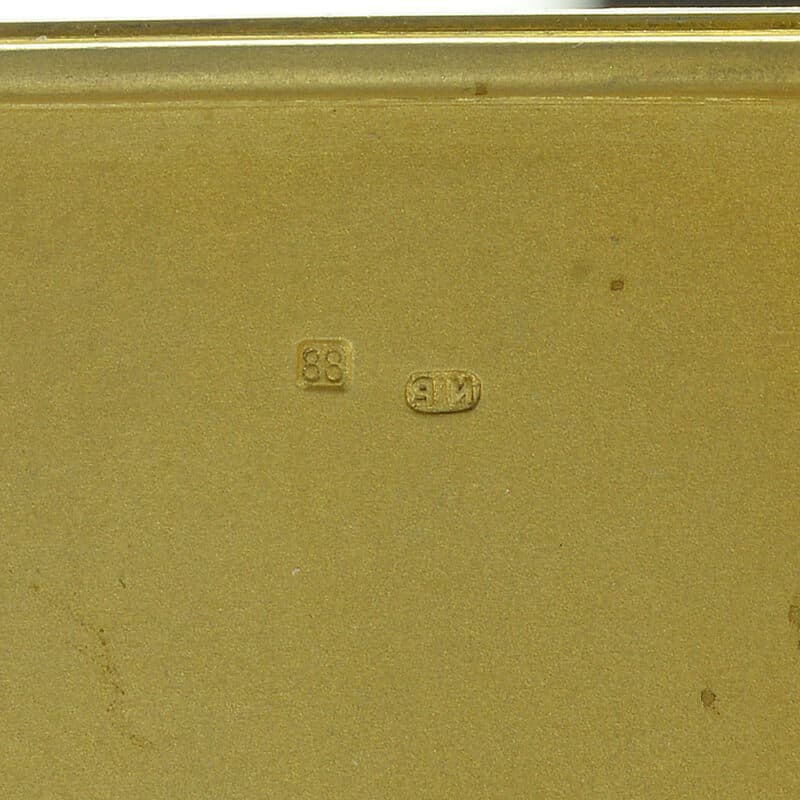 A Russian Gilded Silver and Guilloche Enamel Cigarette Case, Workmaster Ivan Britzin - Image 7