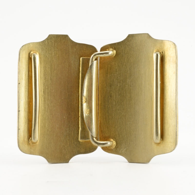 Russian gilded silver & shaded cloisonné enamel belt buckle - Image 4
