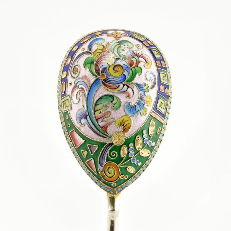6th Artel shaded cloisonné enamel serving spoon