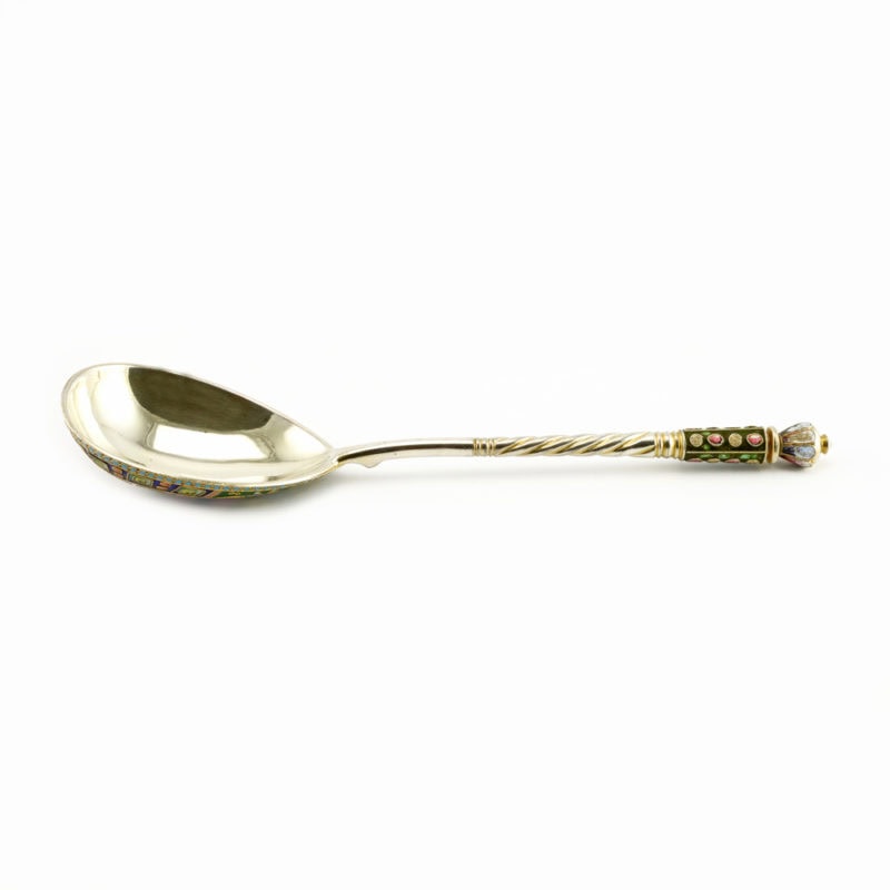 6th Artel shaded cloisonné enamel serving spoon - Image 3
