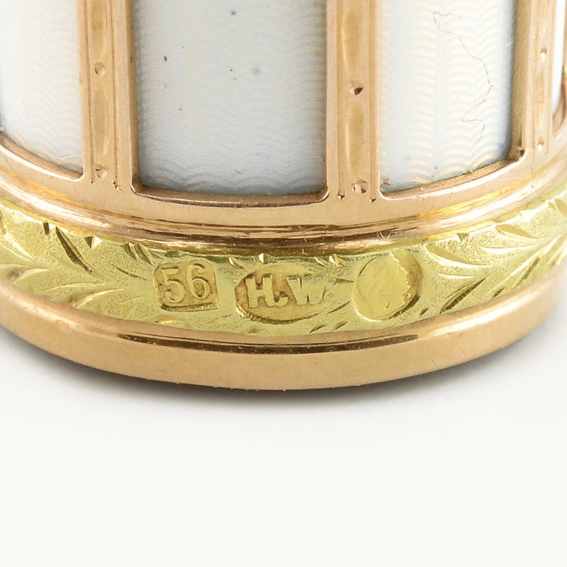 Fabergé Wigström jeweled varicolor gold, nephrite, & guilloché enamel parasol handle - Image 4