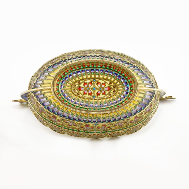 Large David Andersen plique-à-jour enamel Viking boat bowl - Image 6