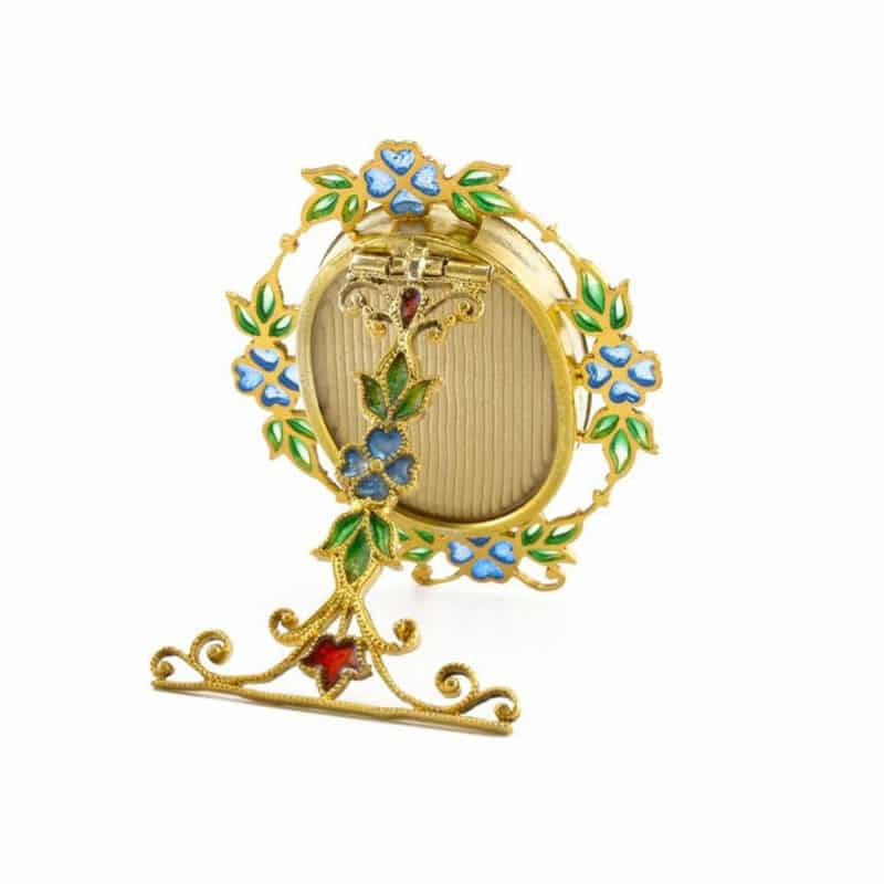 A pair of Austrian gilded silver & plique-a-jour enamel miniature photograph frames by Georg Adam Scheid - Image 3