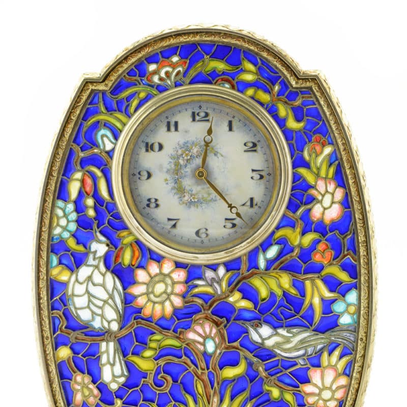 Rare Swiss Plique-à-Jour Enamel Desk Clock - Image 6