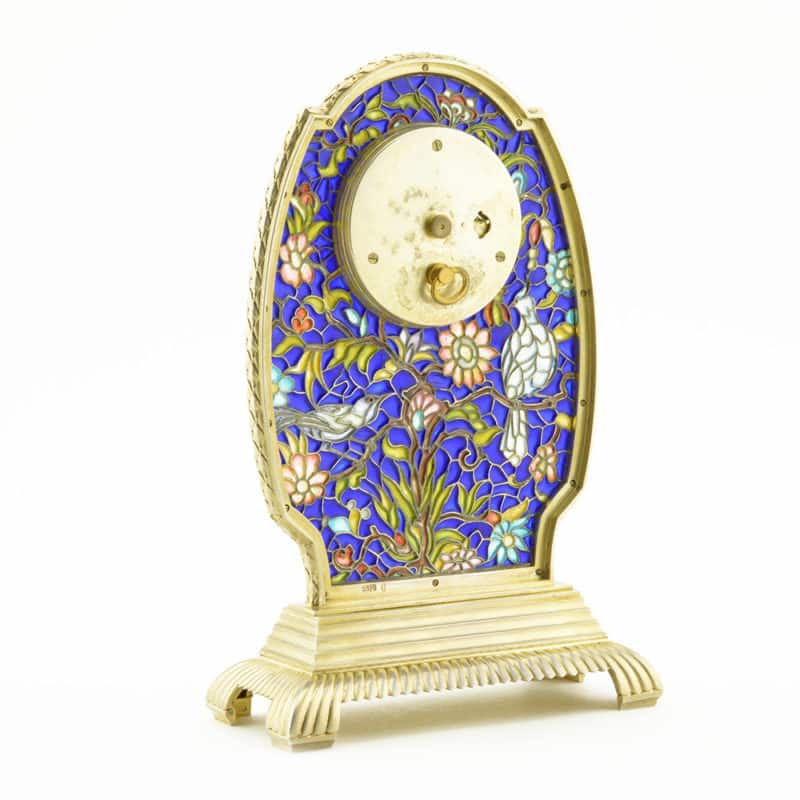 Rare Swiss Plique-à-Jour Enamel Desk Clock - Image 8