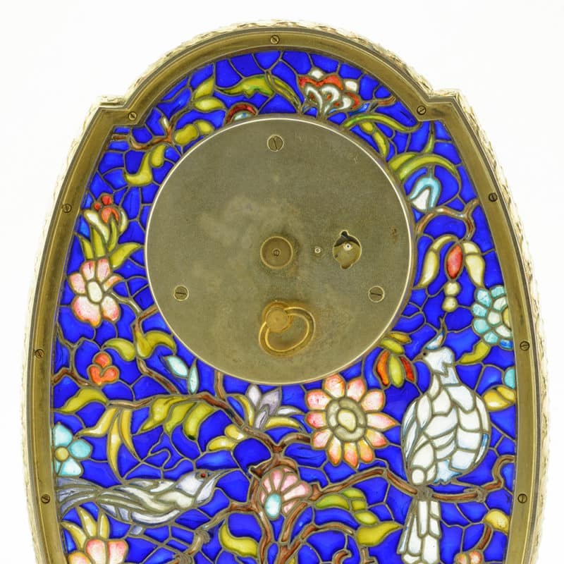 Rare Swiss Plique-à-Jour Enamel Desk Clock - Image 9