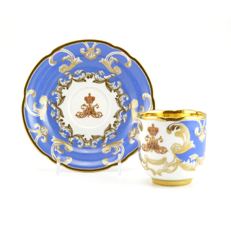 Russian Imperial porcelain cup & saucer from the Service of His Majesty's Own Dacha at Peterhof