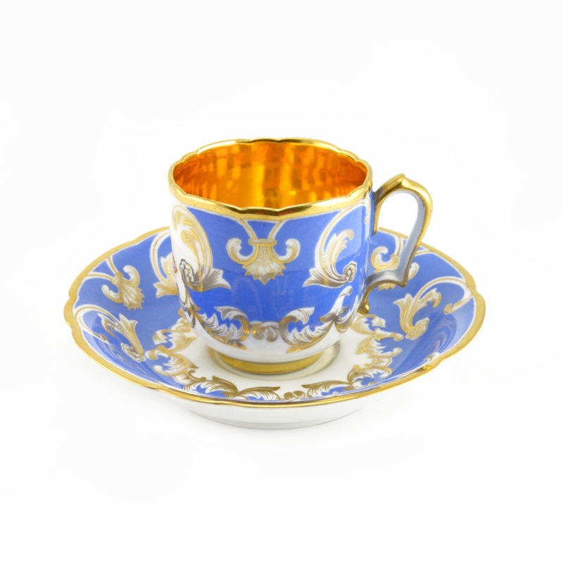Russian Imperial porcelain cup & saucer from the Service of His Majesty's Own Dacha at Peterhof - Image 9