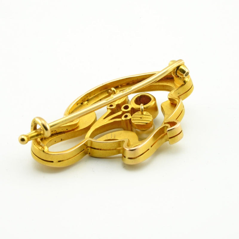 A Russian gold, diamond, & pearl Art Nouveau brooch by Court Jeweler Karl Bok - Image 3