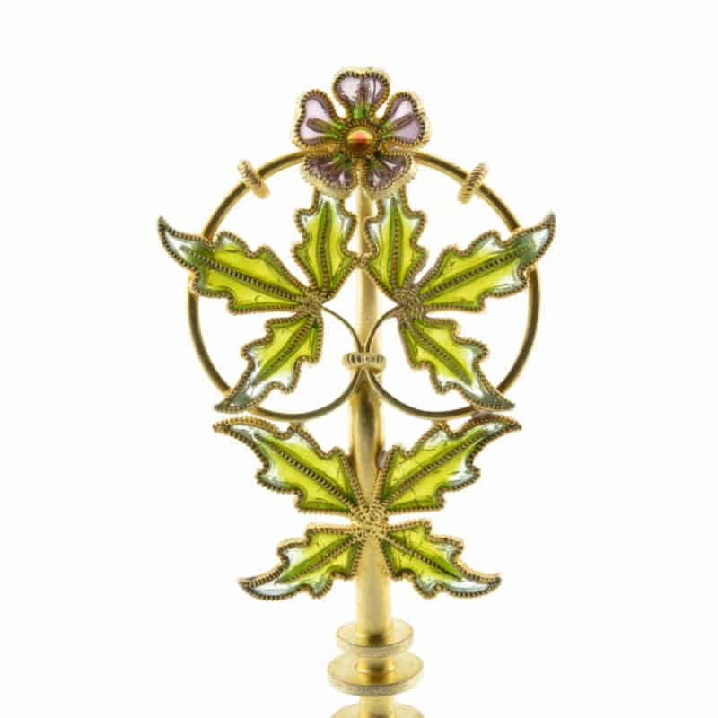 A Norwegian silver gilt & plique-à-jour enamel serving spoon, Jacob Tostrup - Image 7
