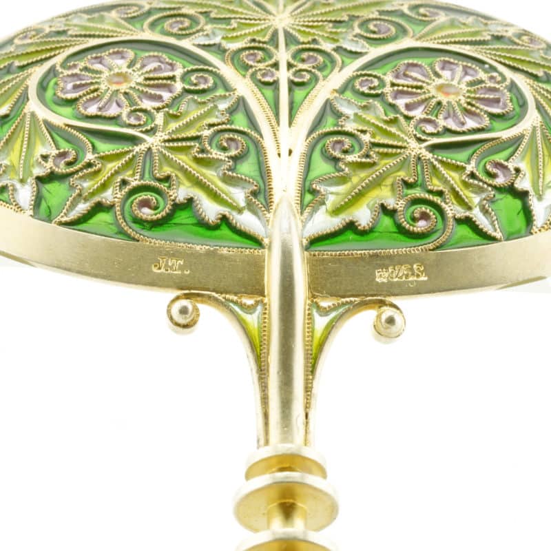 A Norwegian silver gilt & plique-à-jour enamel serving spoon, Jacob Tostrup - Image 8