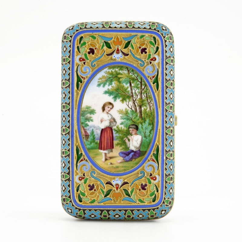 Pavel Ovchinnikov cloisonné & pictorial enamel case