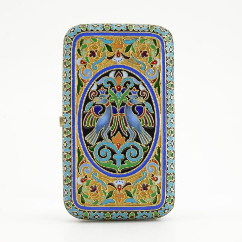 Pavel Ovchinnikov cloisonné & pictorial enamel case - Image 2