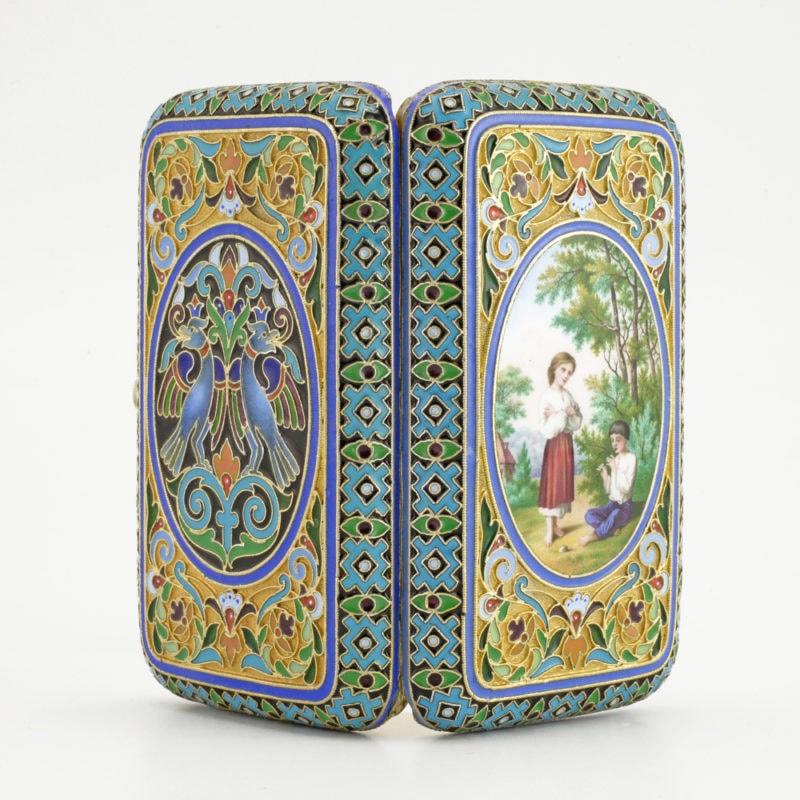 Pavel Ovchinnikov cloisonné & pictorial enamel case - Image 3