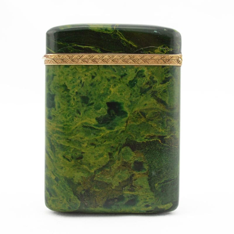 Austrian gold-mounted green stone case - Image 2