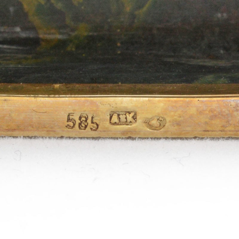 Austrian gold-mounted green stone case - Image 5