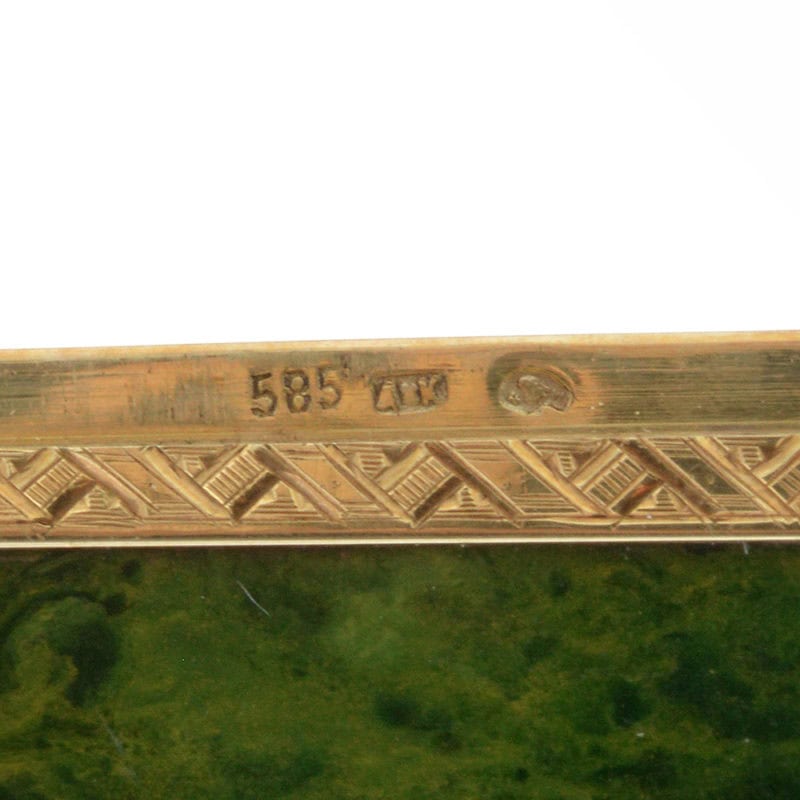 Austrian gold-mounted green stone case - Image 6