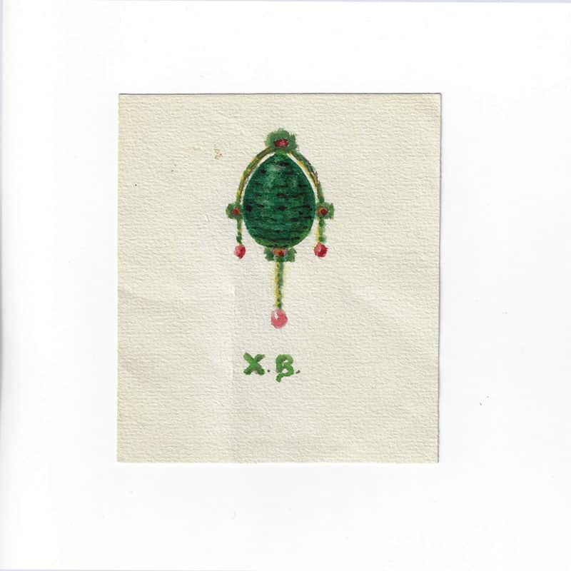 An Easter card to Grand Duchess Xenia Alexandrovna with jeweled egg ornament