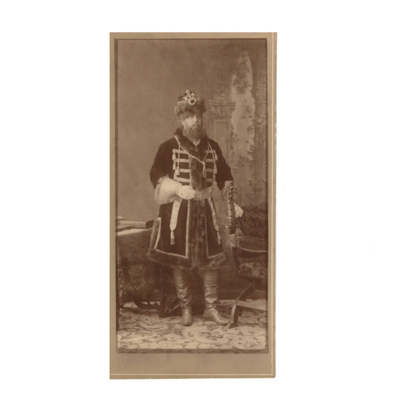 Cabinet Photograph of Grand Duke Vladimir Alexandrovich dressed for a costume ball in the 1880s