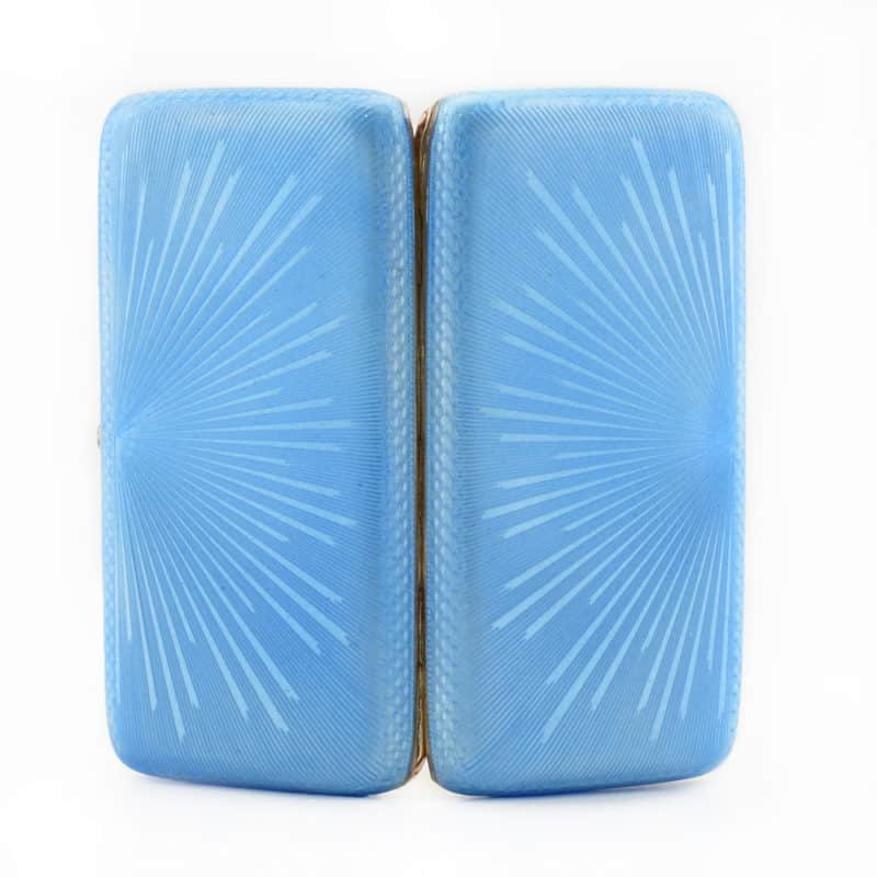 A Faberge jeweled gilded silver & guilloche enamel ladies cigarette case by August Hollming - Image 3