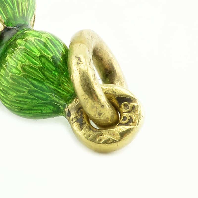 Antique Fabergé gold & guilloché enamel miniature pendant egg by workmaster Michael Perchin - Image 4