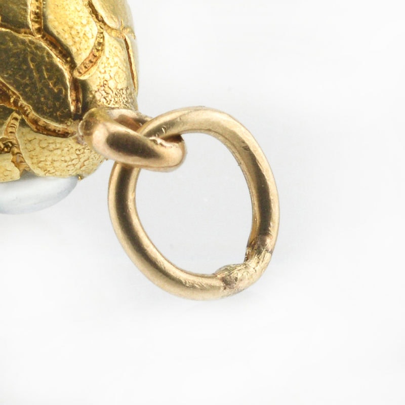 Russian sapphire and pearl-set miniature gold pendant Easter egg - Image 4
