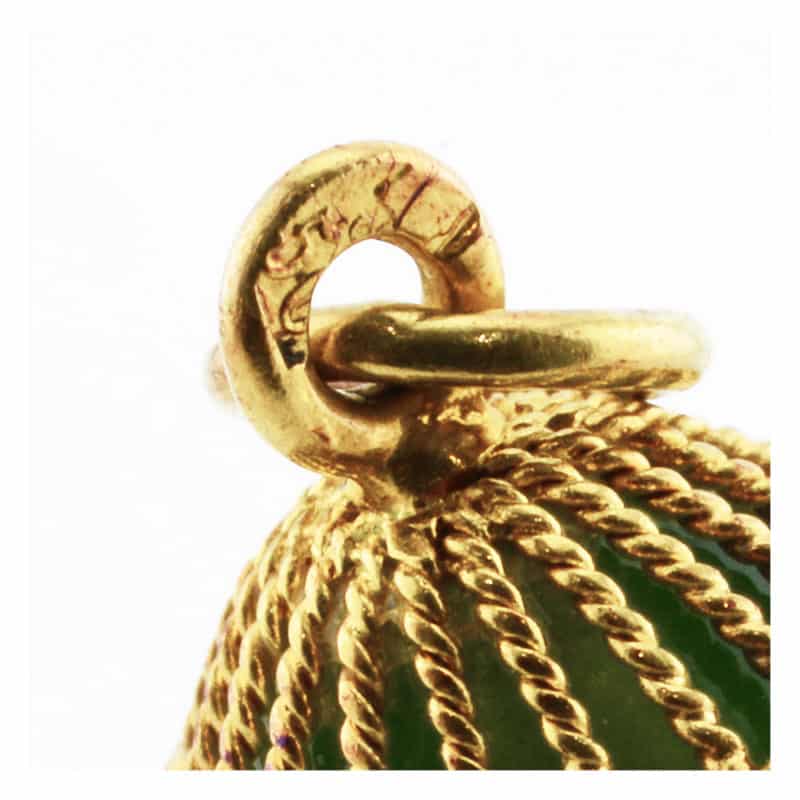 Russian gold & nephrite miniature pendant Easter egg - Image 4