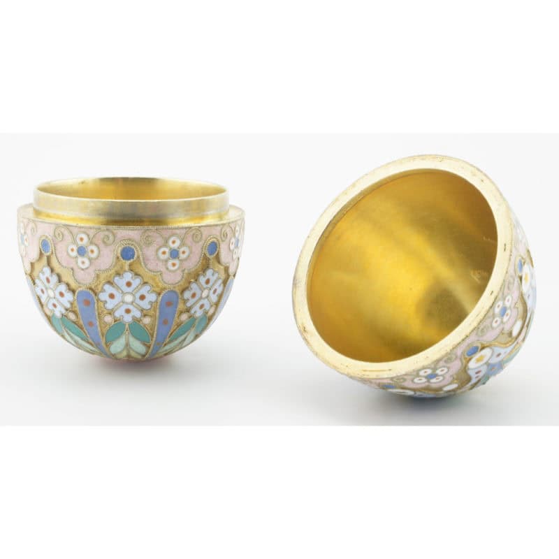 Ovchinnikov silver gilt & pastel cloisonné enamel Easter egg with paillons - Image 2