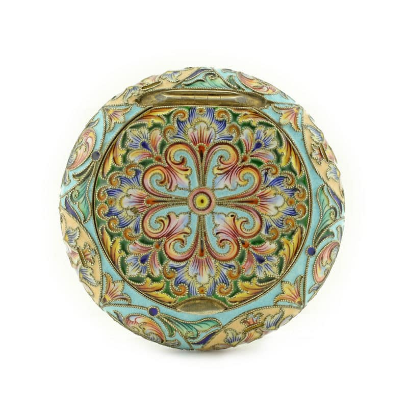 Rückert shaded cloisonné enamel pillbox for Nemirov-Kolodkin - Image 7