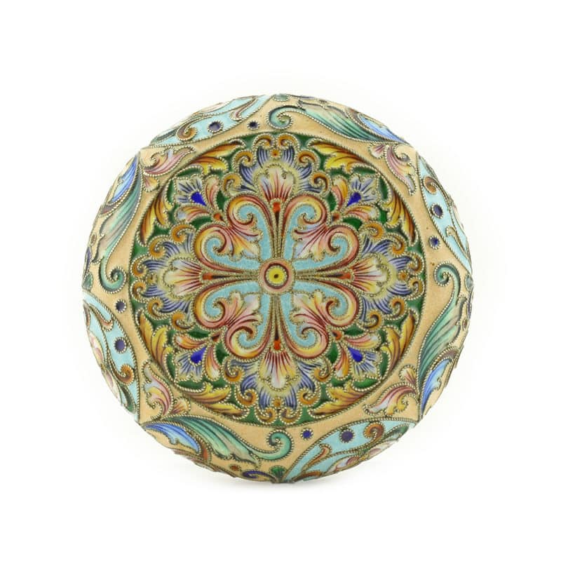 Rückert shaded cloisonné enamel pillbox for Nemirov-Kolodkin - Image 8