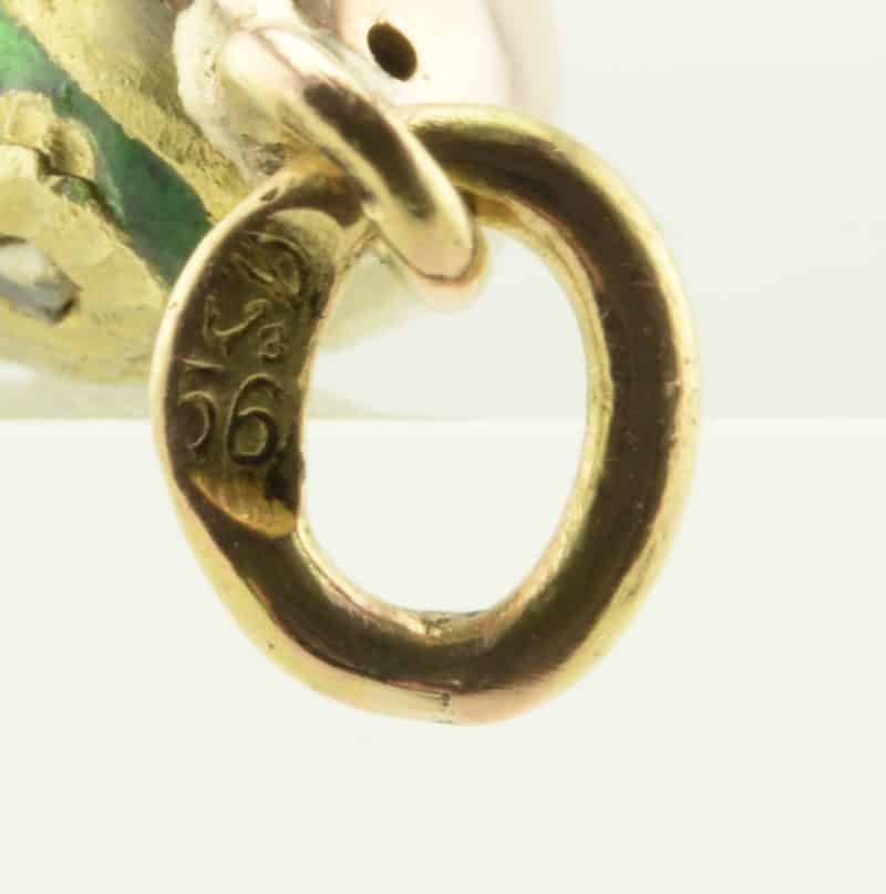 Antique Russian gold, diamond and enamel pendant egg - Image 3