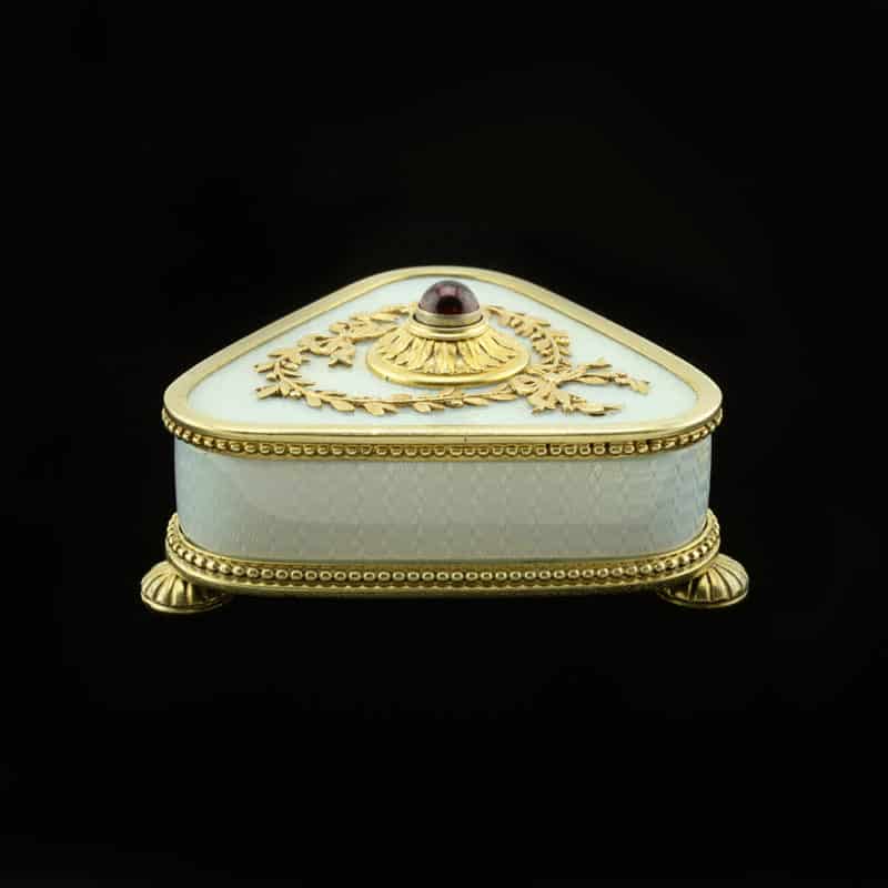 A Fabergé silver-gilt mounted guilloché enamel bell push, workmaster Johan Viktor Aarne - Image 2