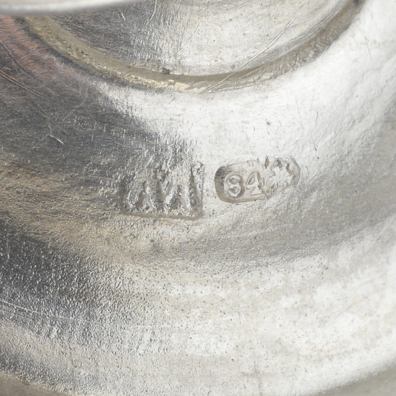 An engraved Russian silver Easter egg with stands - Image 8