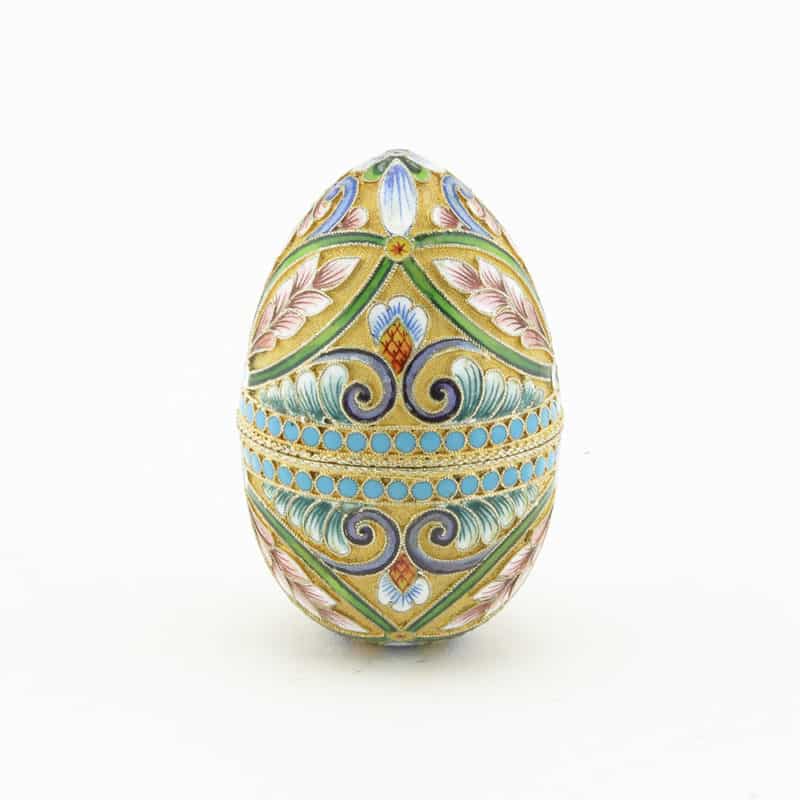 A Russian silver gilt & shaded cloisonné enamel Easter egg, Maria Semenova - Image 2